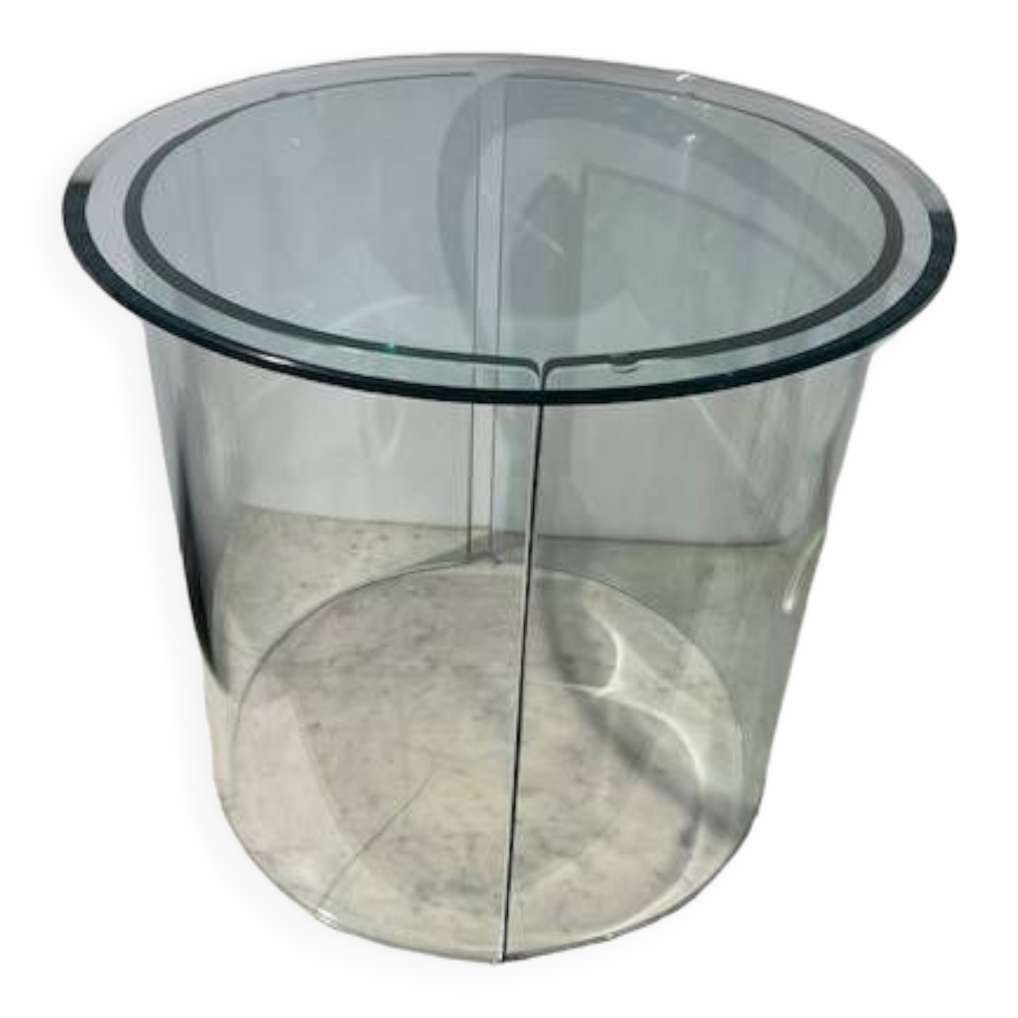 Coffee table 2 half moon Tempered glass Italy 70