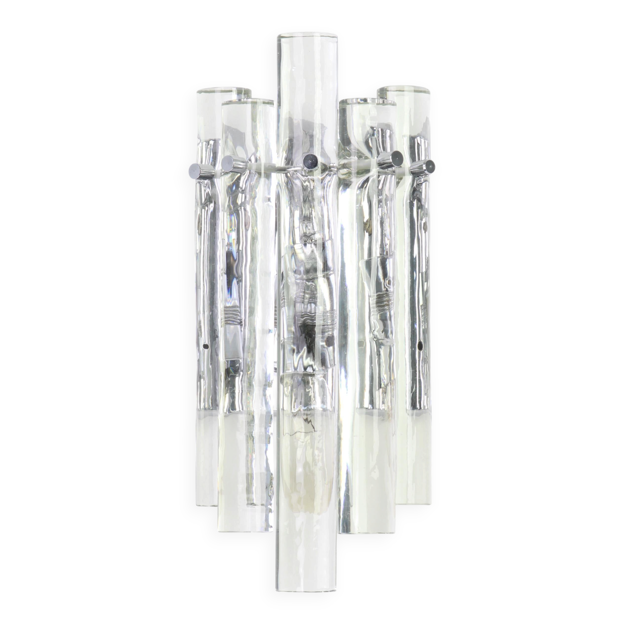 Superb wall sconces in crystal rod by Kinkeldey, Germany, 1970s.