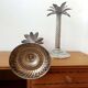 Vintage silver-plated palm candlesticks