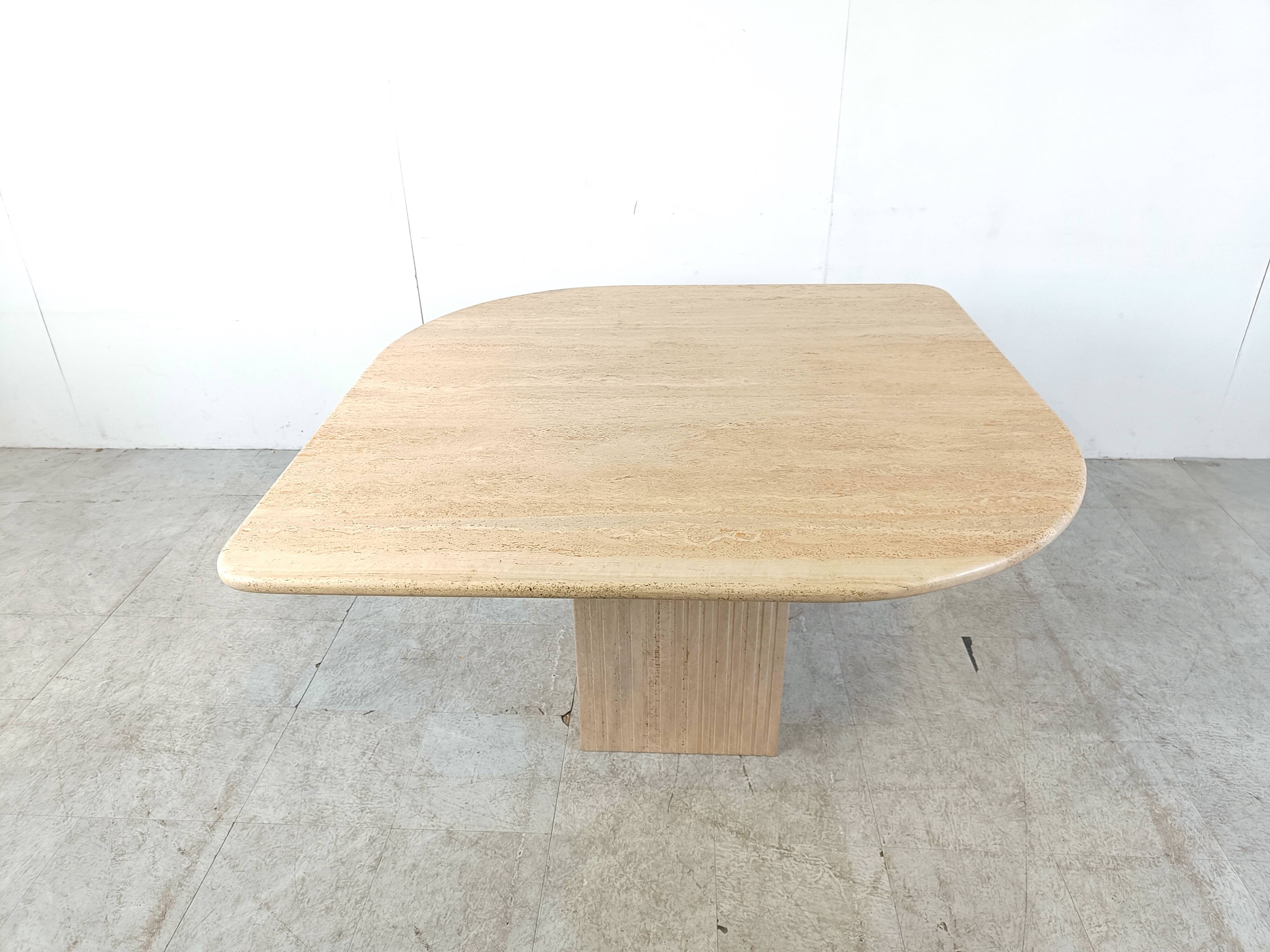 Vintage travertine dining table, 1970s