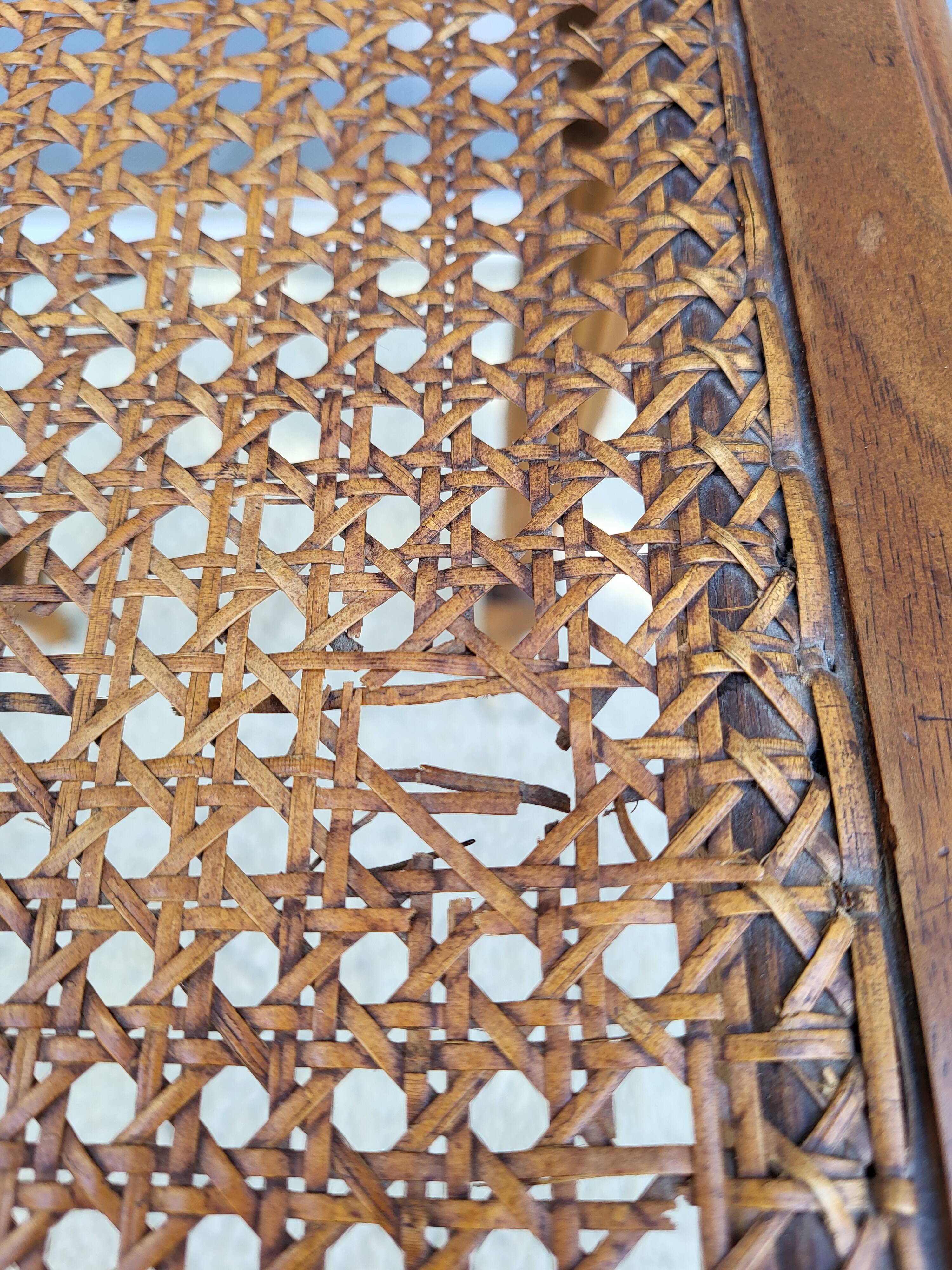 Louis XVI style piano bench in wood and cane