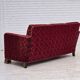 1950s, Danish 3-seater sofa, furniture velour, oak wood.