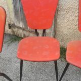 Set of 6 vintage "compass feet" chairs