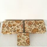 Set de 3 boites anciennes en tissu