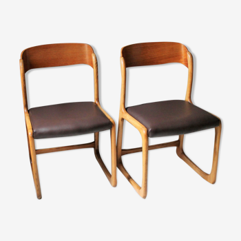 Pair of chairs 'sled' vintage Baumann