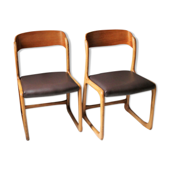 Paire de chaises ‘traîneau’ vintage Baumann