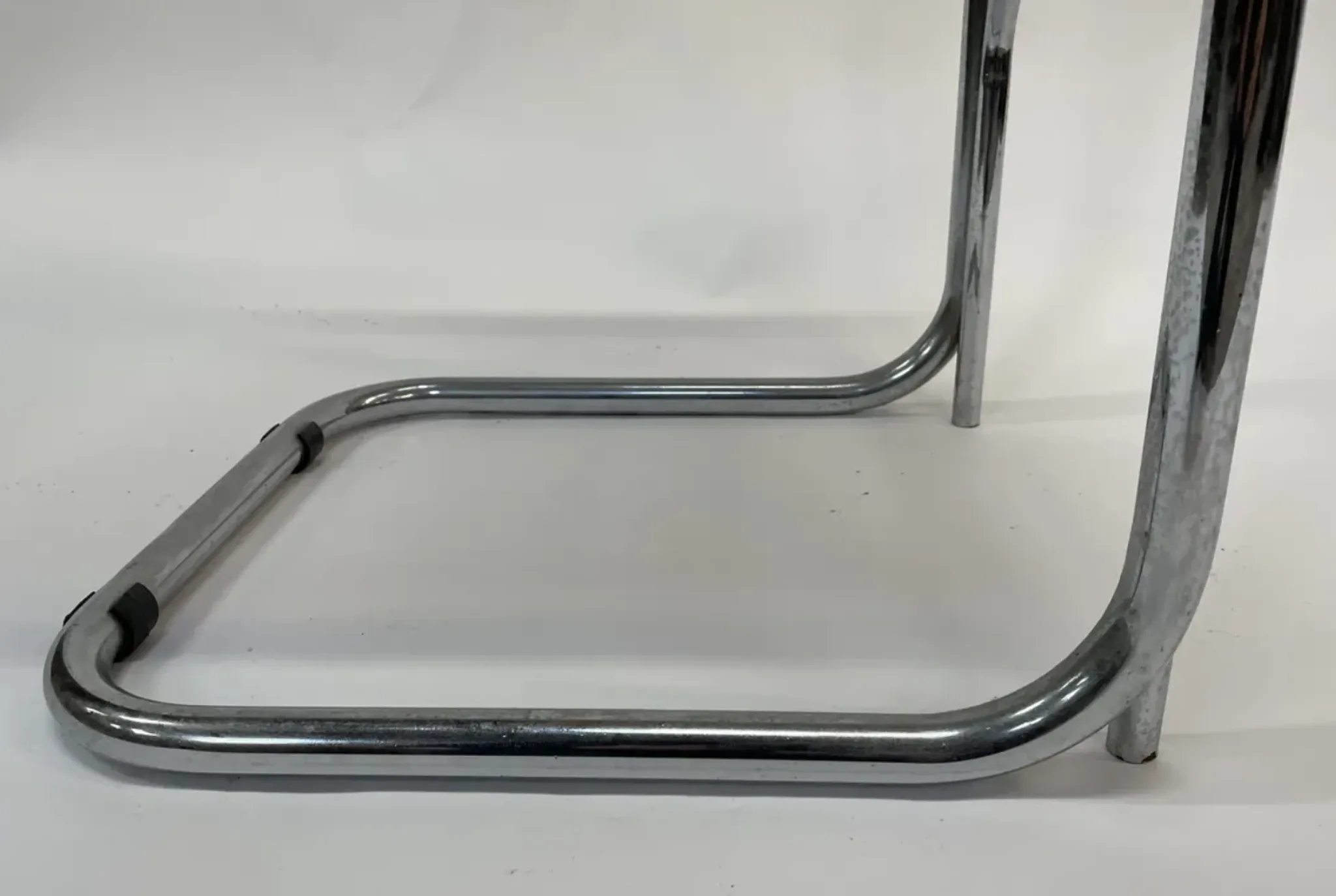 Vintage bar stool 80's Design Cesca style chrome and webbing