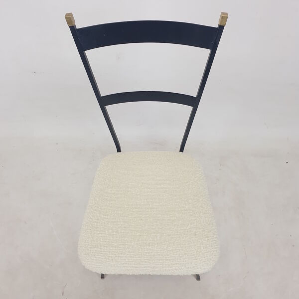 Ensemble de 2 chaises italiennes en métal et laiton années 1960