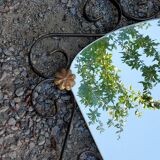 Mirror mirror of the 60s metal black and gold