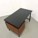 Pierre Guariche desk in teak and lacquered steel