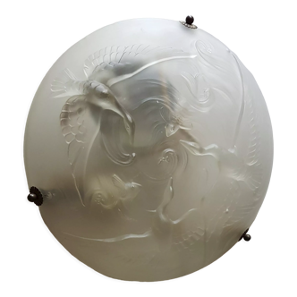 Art nouveau style glass luminaire
