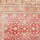 7x9 Red & Yellow Floral Persian Vintage Rug, 206x290Cm