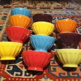 Ribbed ceramic bowls