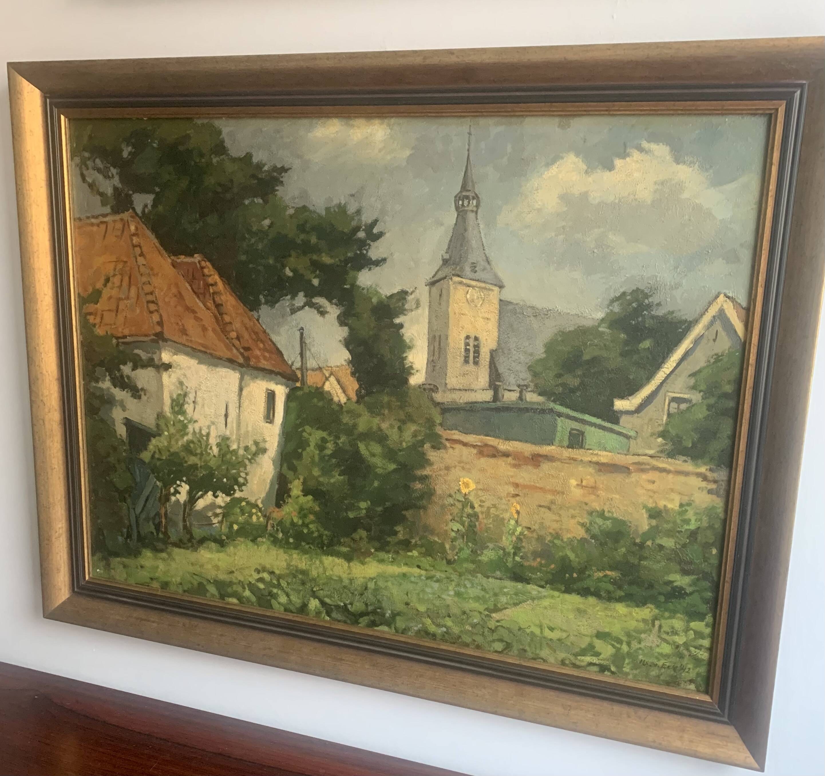 Large antique oil painting