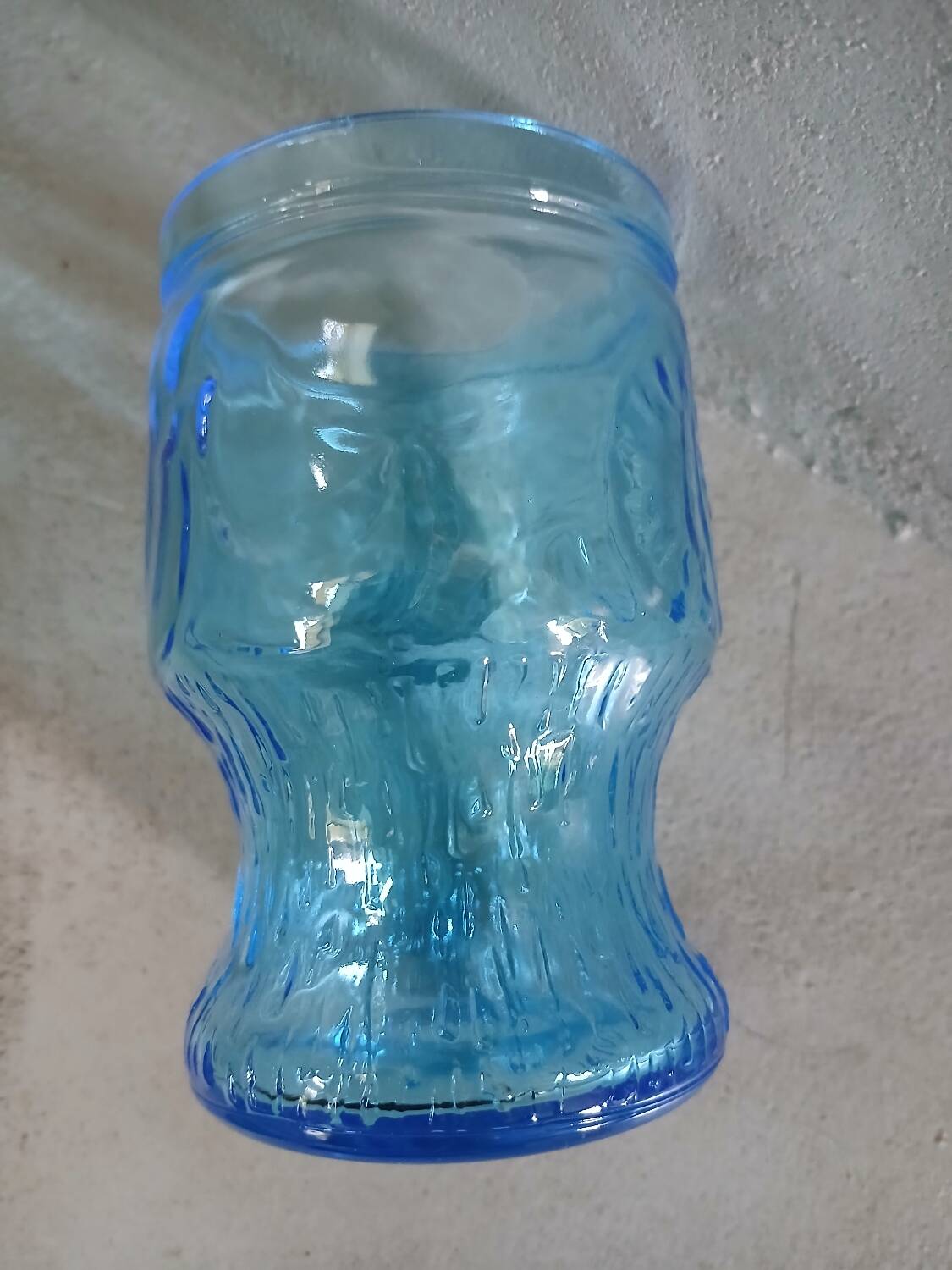 6 antique blue glass glasses