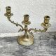 Three-light chandelier in brass metal
