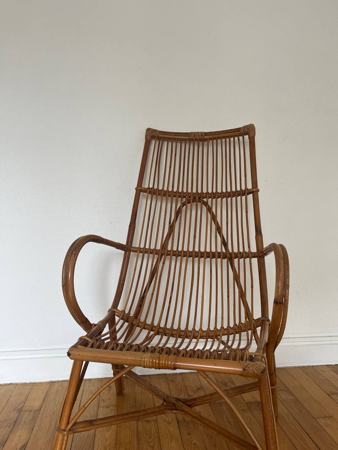 Vintage rattan armchair