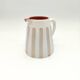 100% Handmade Two-Tone Striped Ceramic Pitcher
