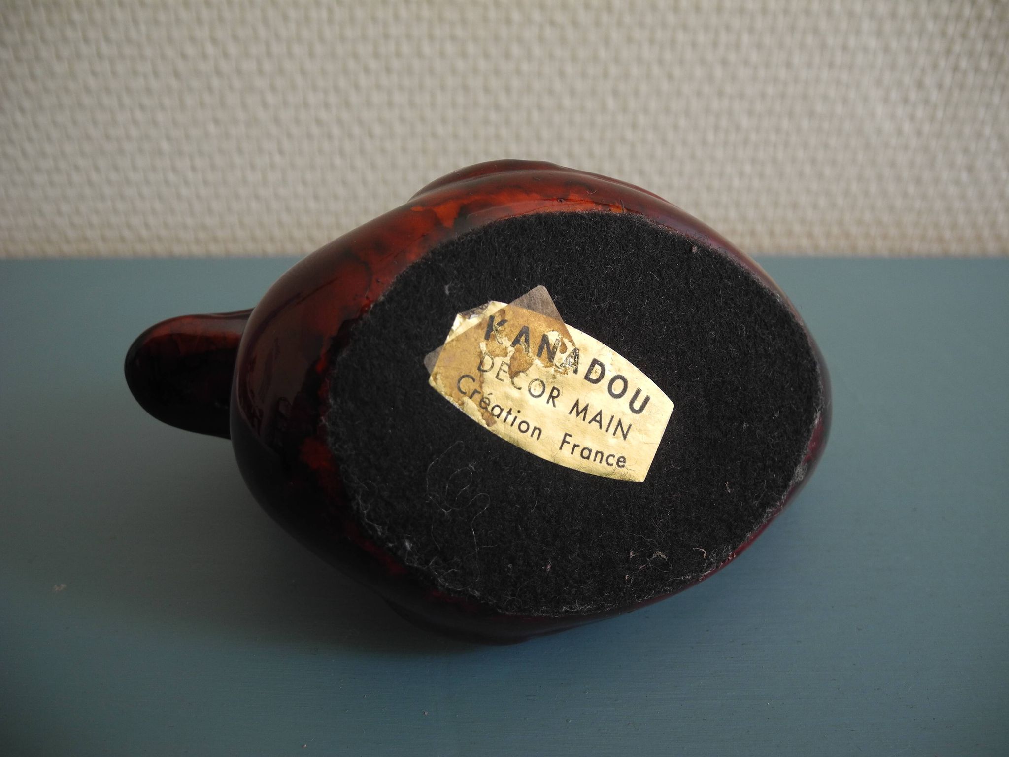 Statuette canard Kanadou sculpture vintage ceramic duck design 80s