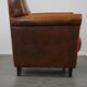 Charmant et robuste fauteuil en cuir de mouton, grand modèle