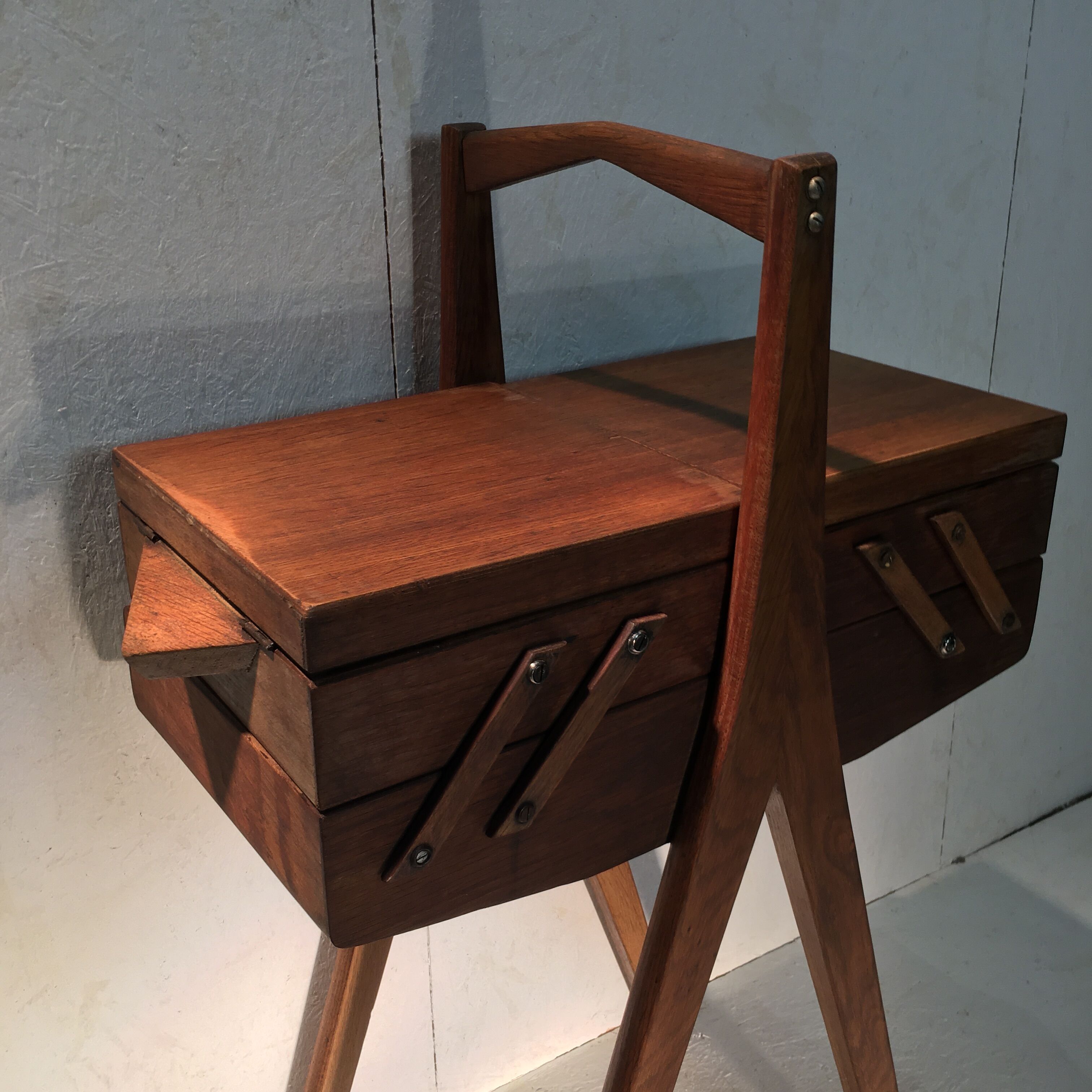 Wooden sewing cart