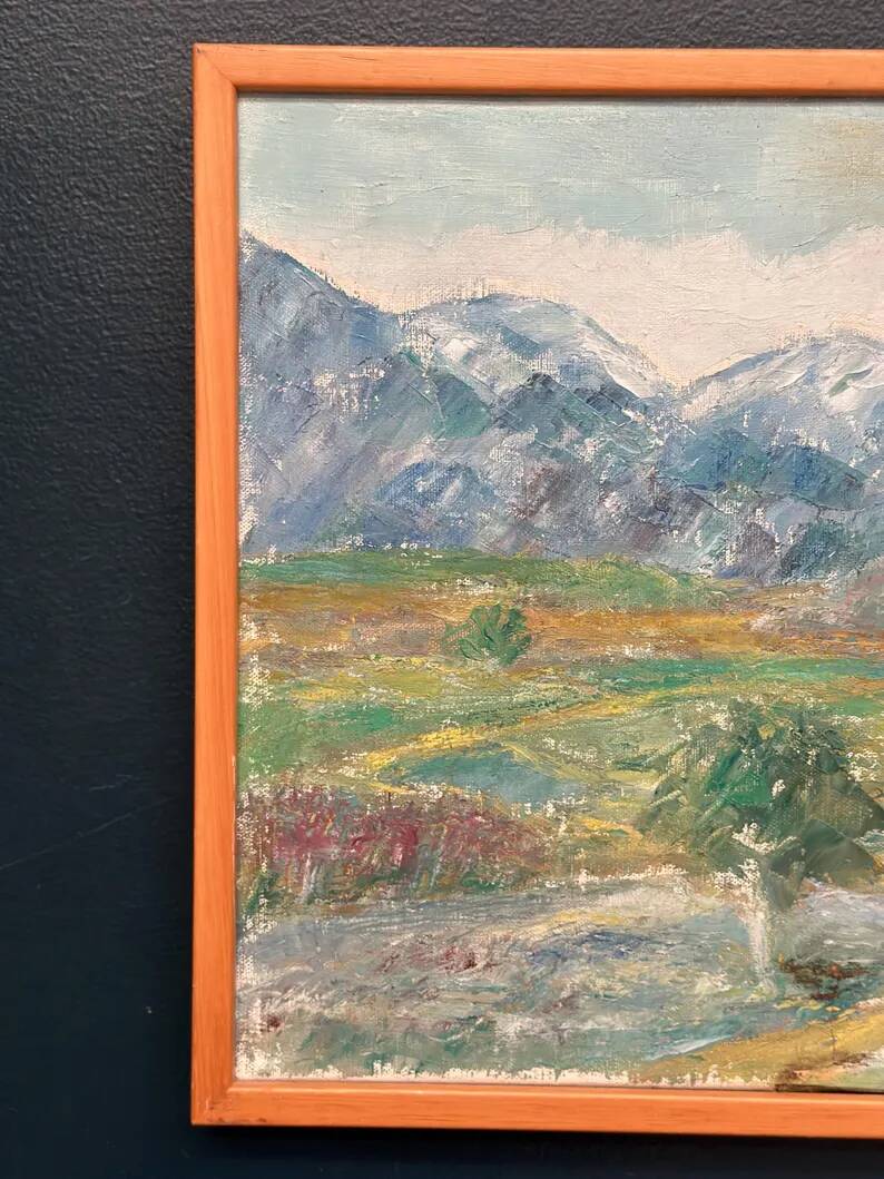 Original Swedish Oil on Canvas – "Landscape" by S. Högfeldt – Signed – Vintage and Framed – 48 × 36 cm (18.9" × 14.2")