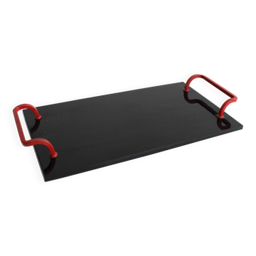 1930's Black Opaxite Glass Serving Tray