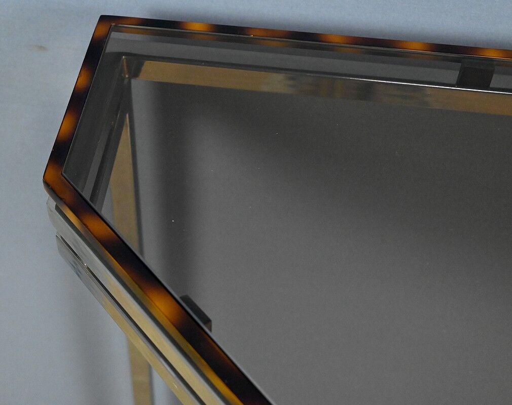 Smoked glass hexagonal console – 1970