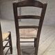 Pair of rustic country mountain straw chairs, old 1950s