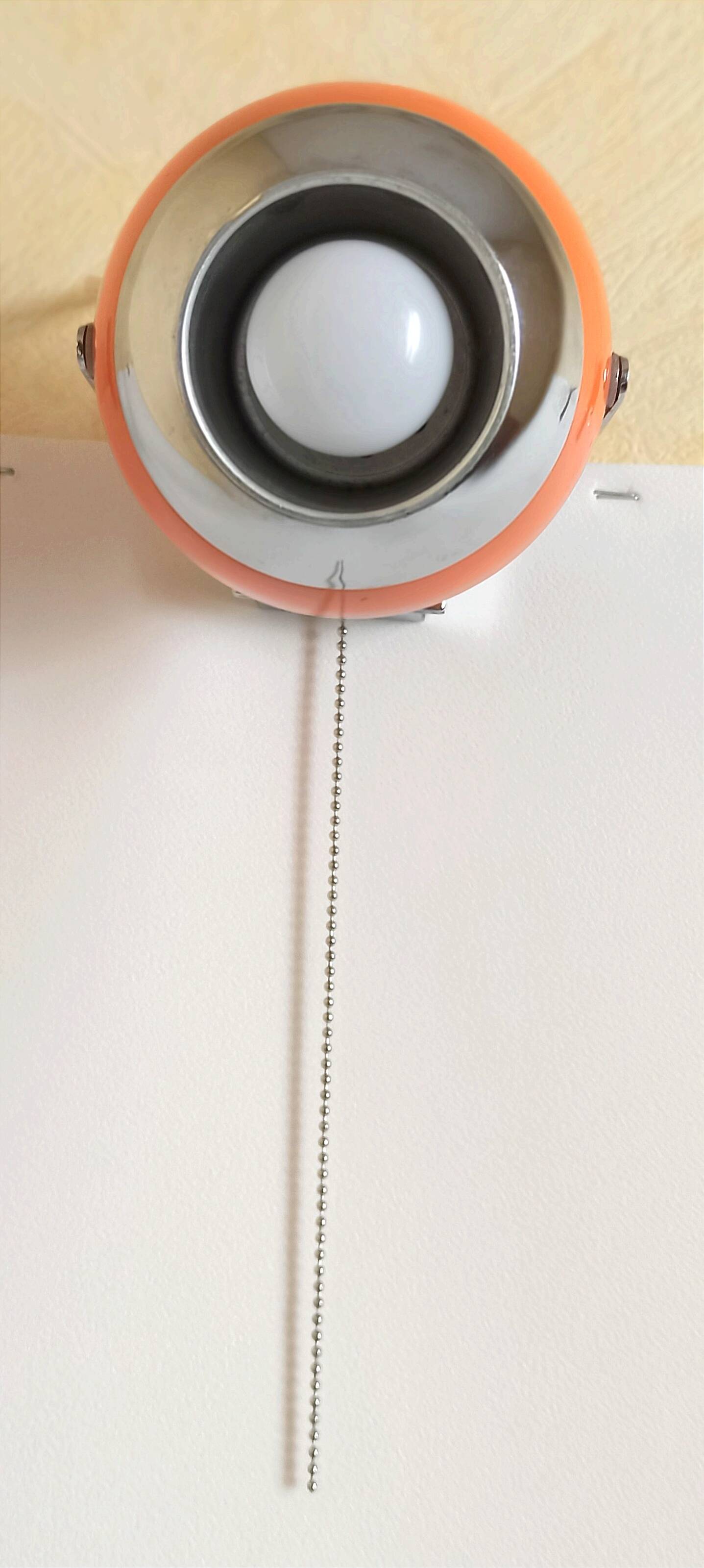 Eye ball wall lamp Space Age orange 60s