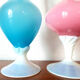 Pair of ewers in pink and blue opaline