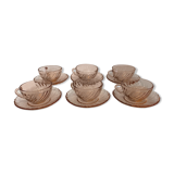Ensemble de 6 tasses en verre rose