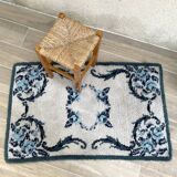 Bohemian pure wool blue rug 125x78cm