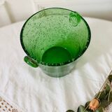 Small bubble glass ice bucket in the style of Biot