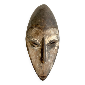 African mask, fang tribe, wood and kaolin