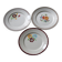 3 dessert plates earthenware Salins France hand-painted