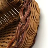 Table mirror in rattan 29 x 20 cm