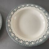 Set of 2 iron earthenware plates Garlands L.XVI from Salins