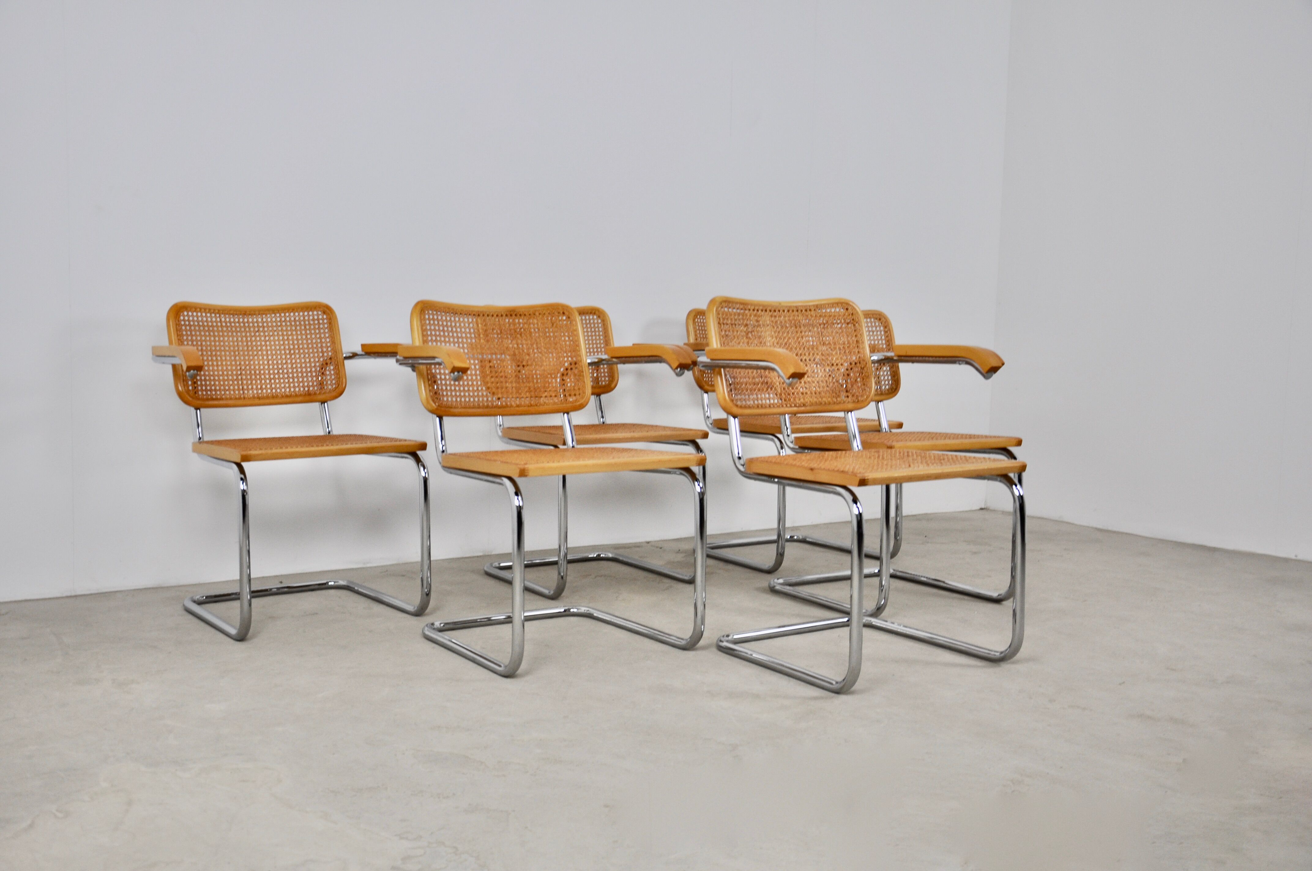 Set of 6 armchairs B64 by Marcel Breuer