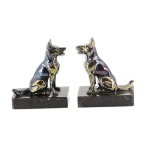 Serre livres art déco chiens