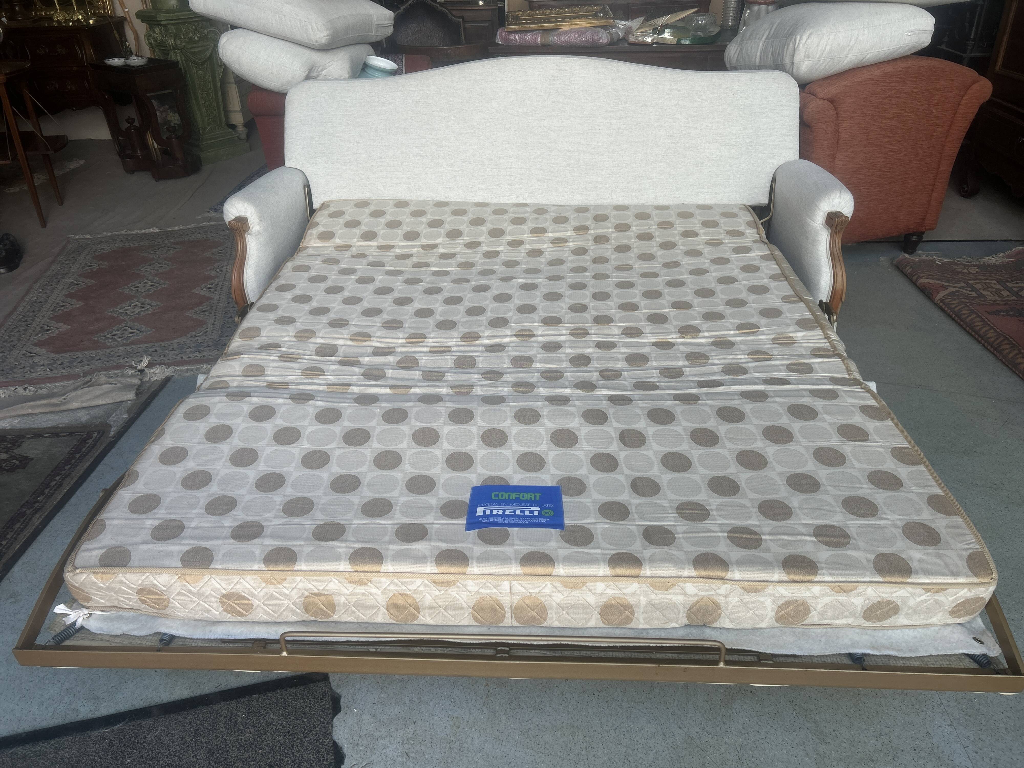 Large Louis XV style sofa bed