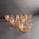 Set of 6 Rosaline cups, vintage arcoroc