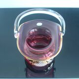 Crystal, gilded basket, Bohemia Crystal, Czechoslovakia, 1960's.