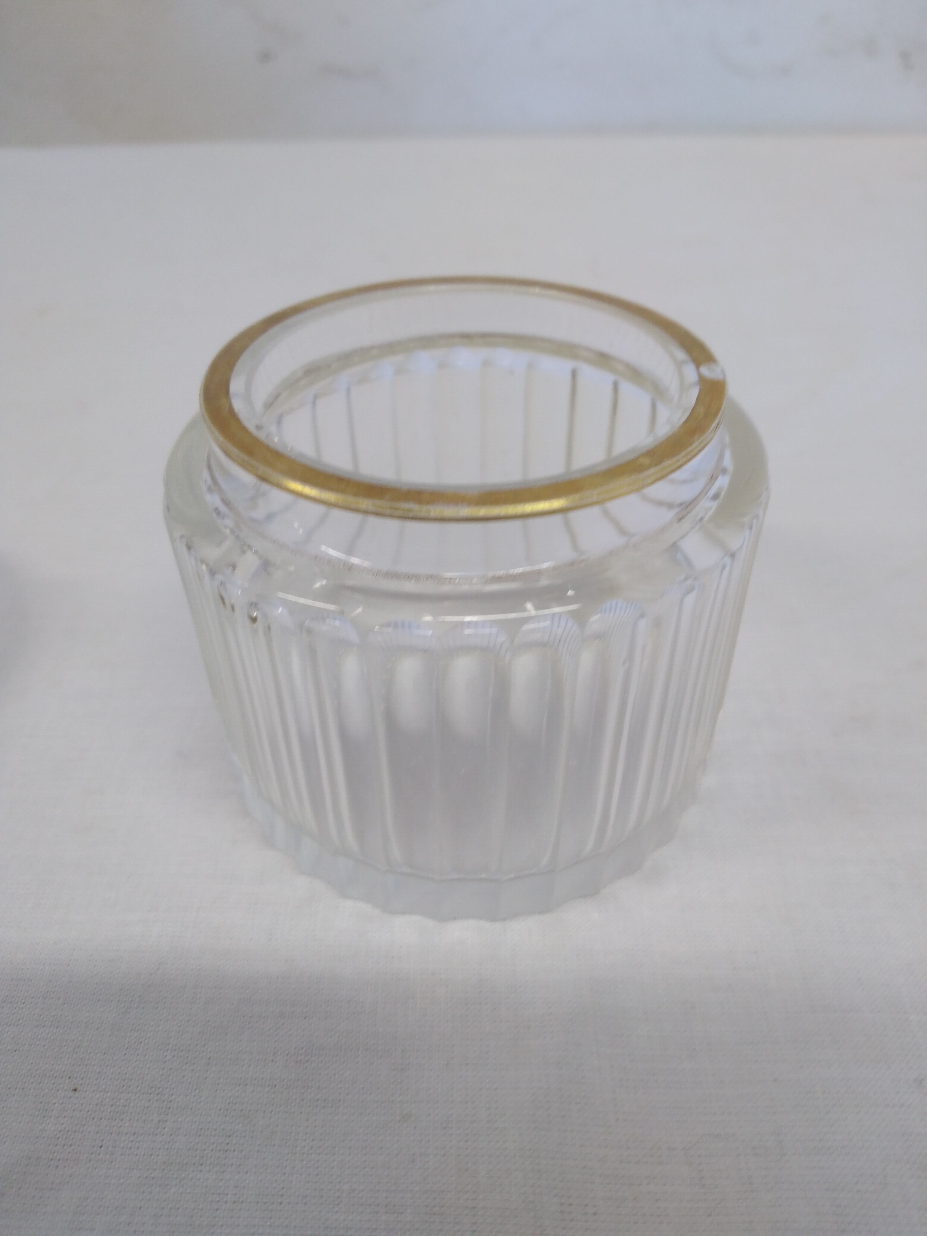 Glass candy/sugar bowl