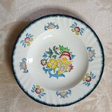 Set of 6 large Longwy soup plates, Vieux Rouen model