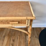 Rattan desk and canework 50s