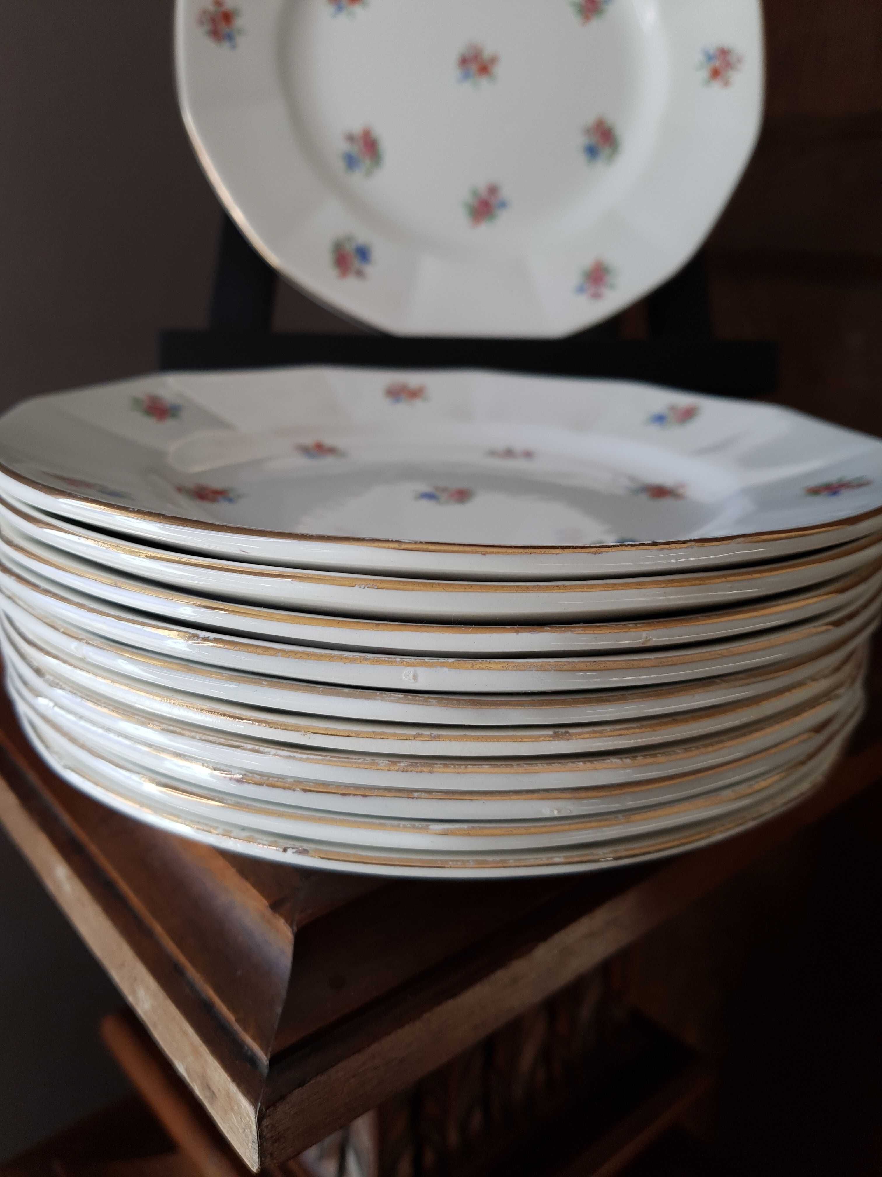 10 assiettes dessert vintage