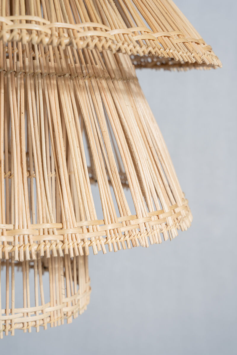Rattan pendant lamp or light in the shape of an Asian lantern