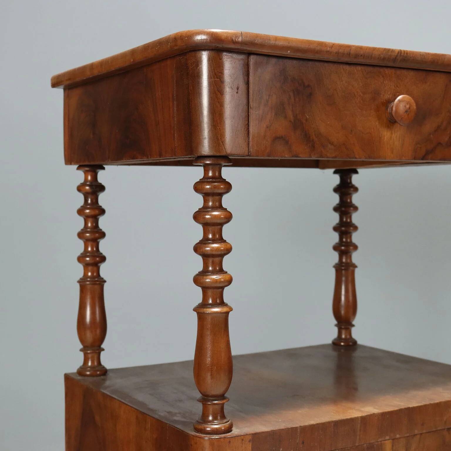 Pair of Louis-Philippe bedside tables in walnut.