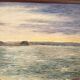 Oil painting knife beach sea sunset cliff signed canda